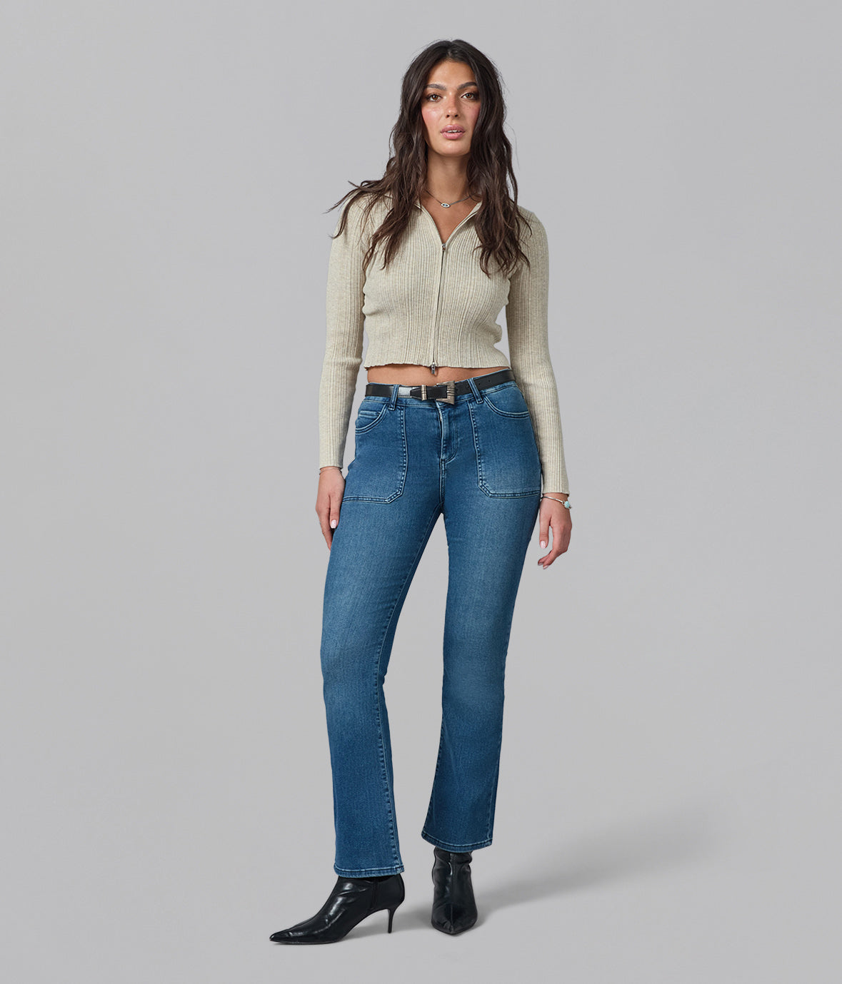 BILLIE-DIS2 High Rise Bootcut Jeans