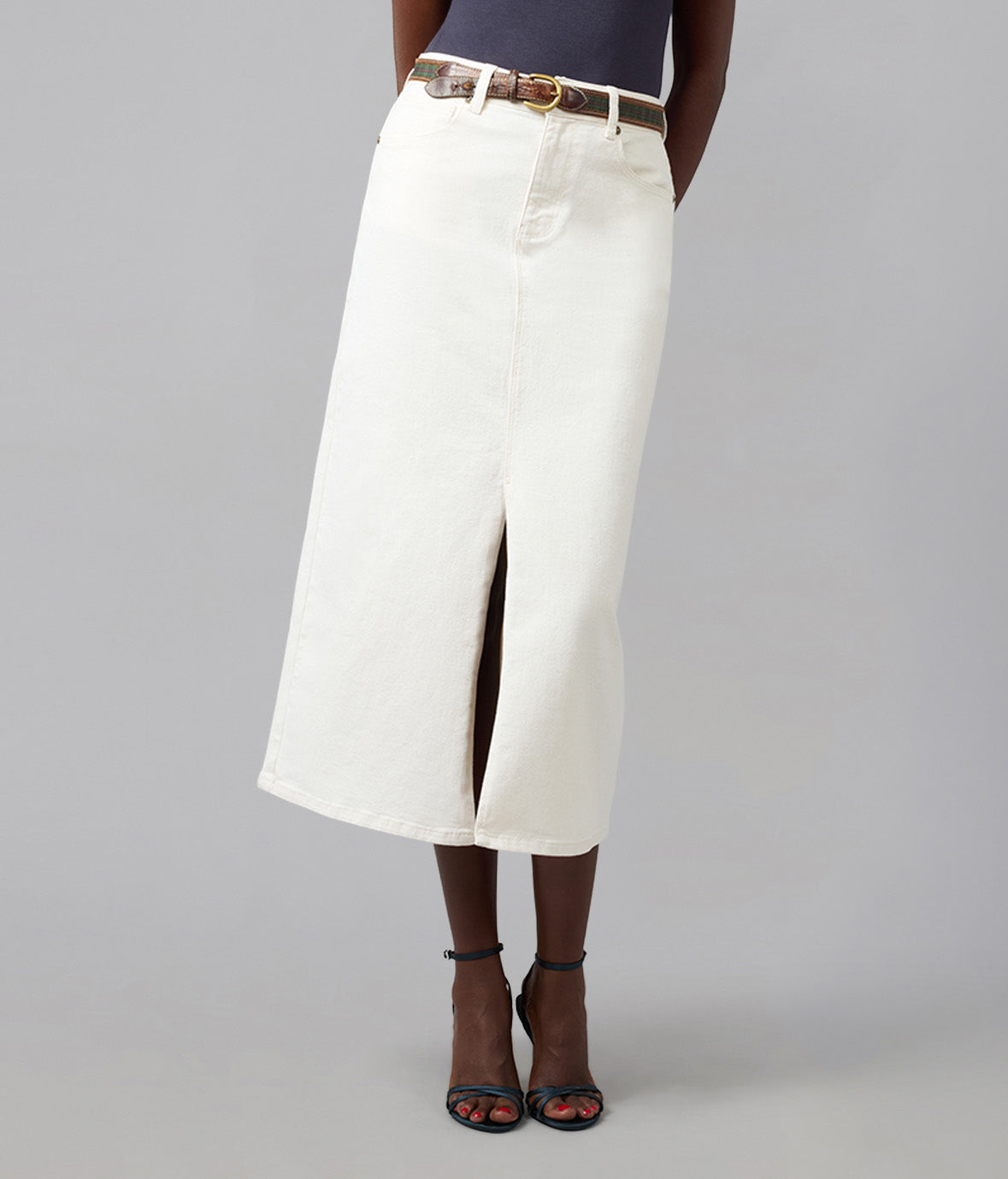 HALSTON-RAW High Rise Maxi Skirt