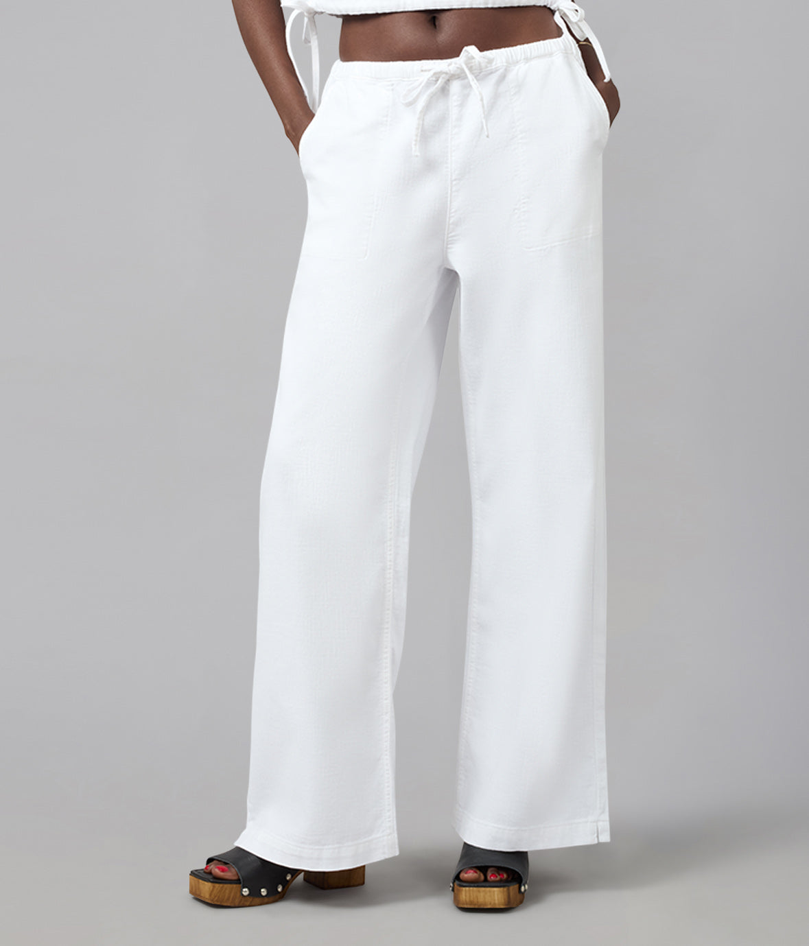 REMY-WHT Mid Rise Cotton Twill Trouser