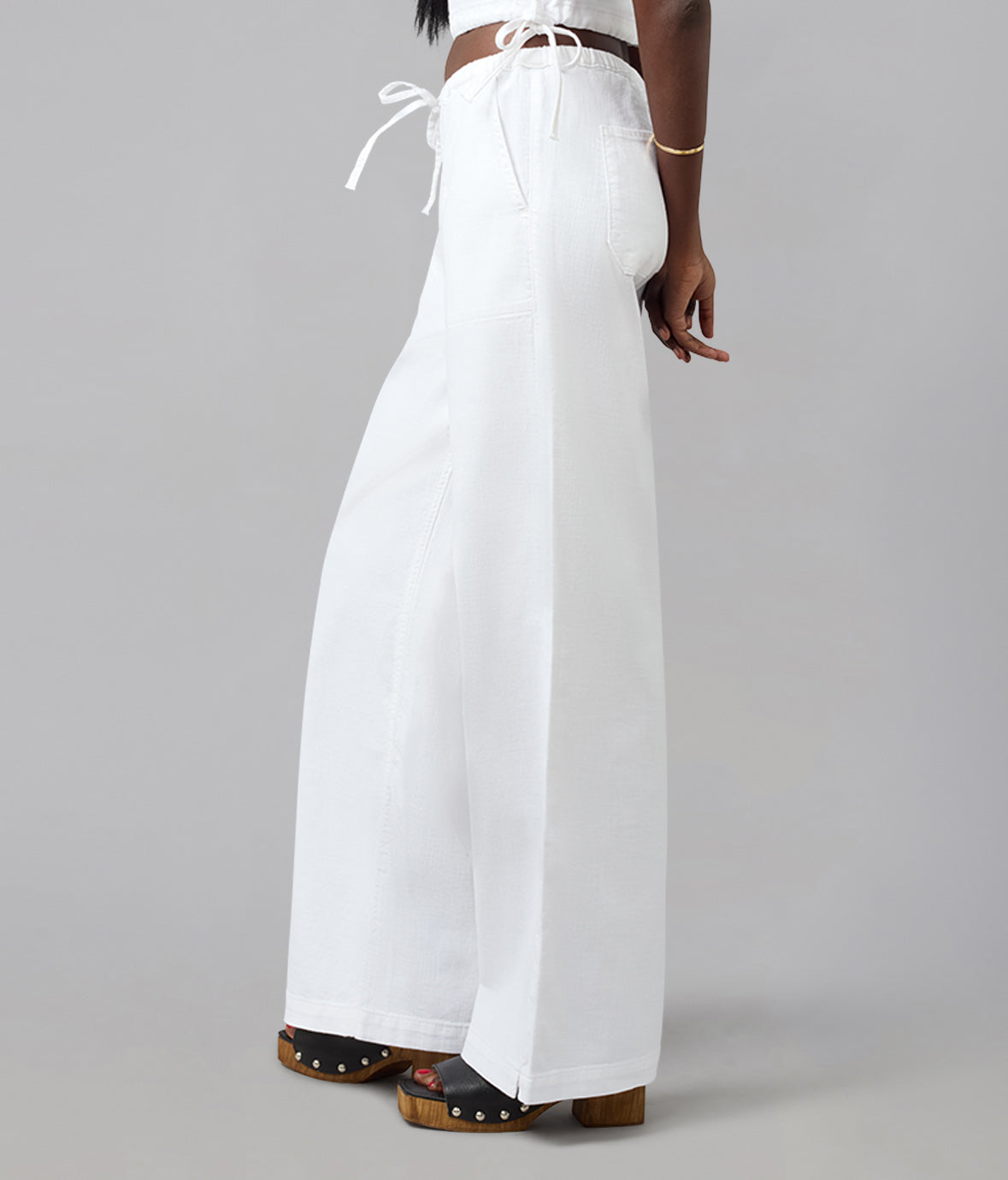 REMY-WHT Mid Rise Cotton Twill Trouser