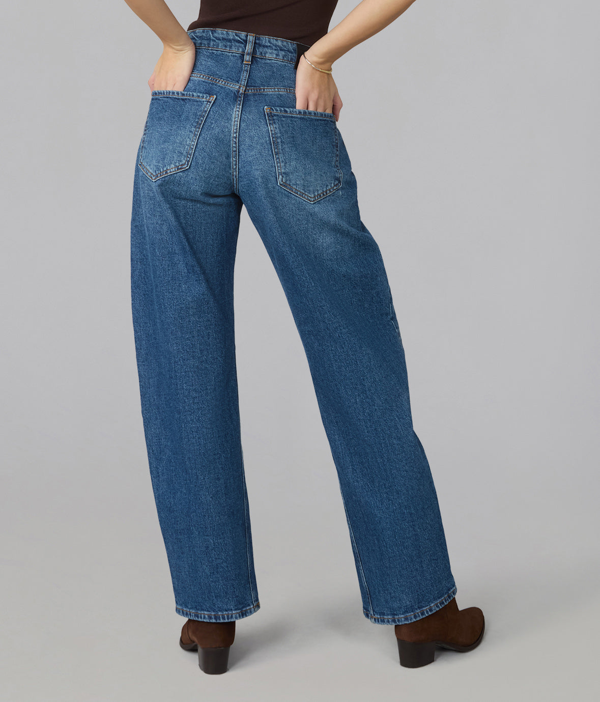 LENNOX-BLV High Rise Barrel Jeans