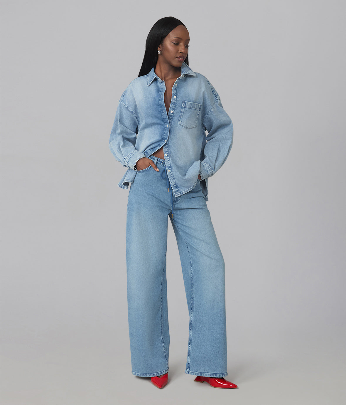 REMY-DW Mid Rise Wide Leg Trouser