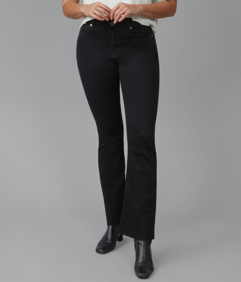 BILLIE-BLK High Rise Bootcut Jeans