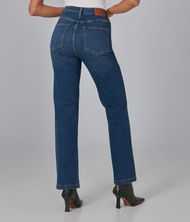 DENVER-RCB2 High Rise Straight Jeans