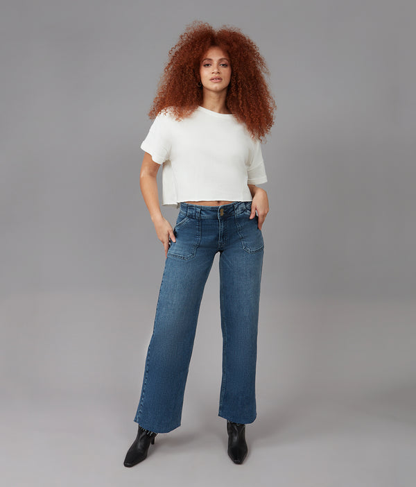 NOVA-DIS Mid Rise Wide Leg Jeans