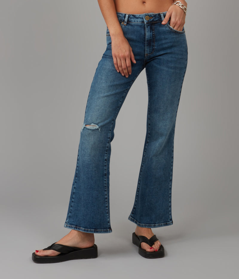 BRADLY-DIS Mid Rise Bootcut Jeans