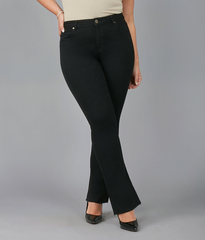 BILLIE-BLK High Rise Bootcut Jeans