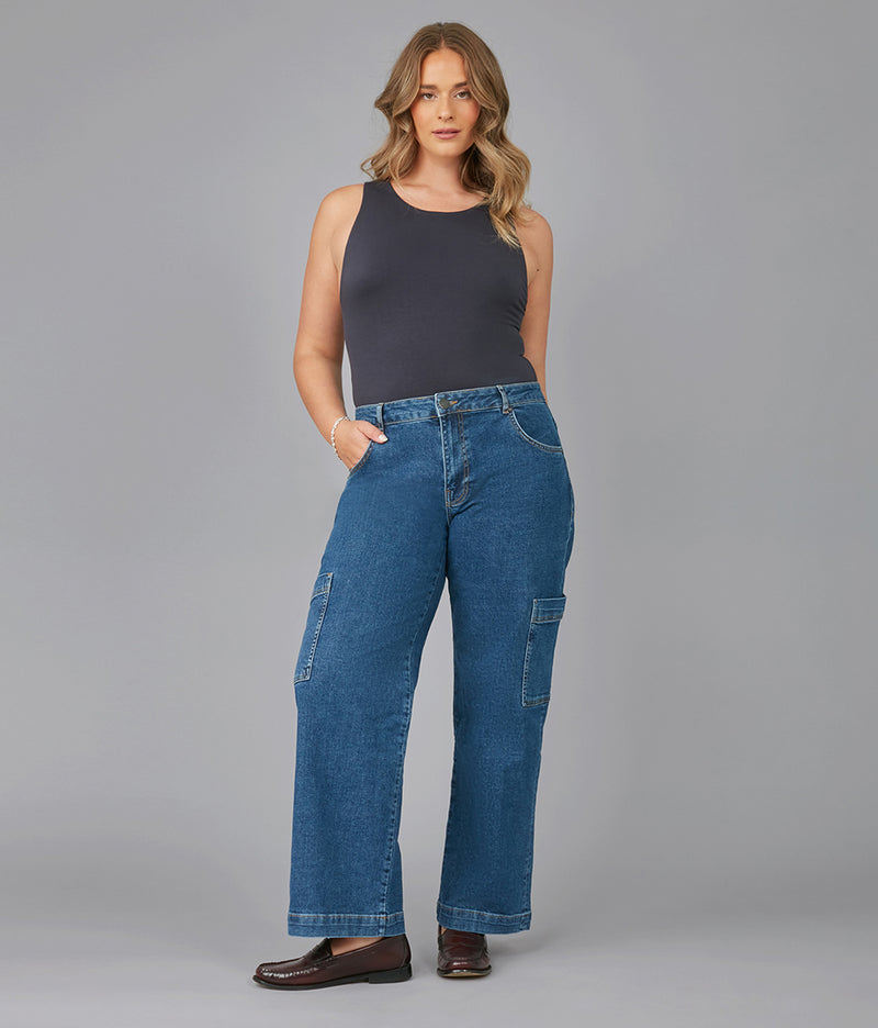 PHEONIX-SPH Mid Rise Cargo Jeans