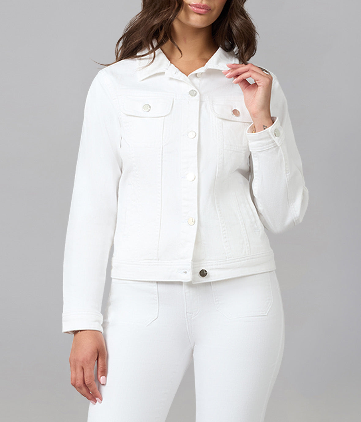 GABRIELLA-WHT Classic Denim Jacket