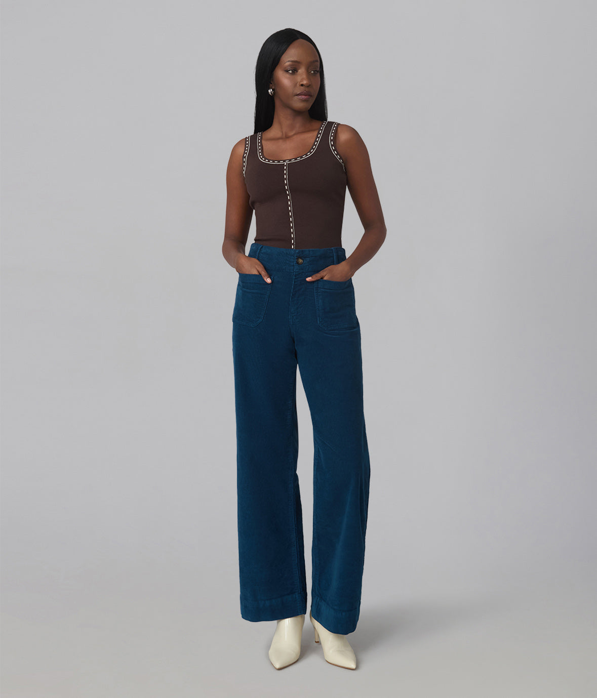 COLETTE-DKB High Rise Wide Leg Corduroy Jeans