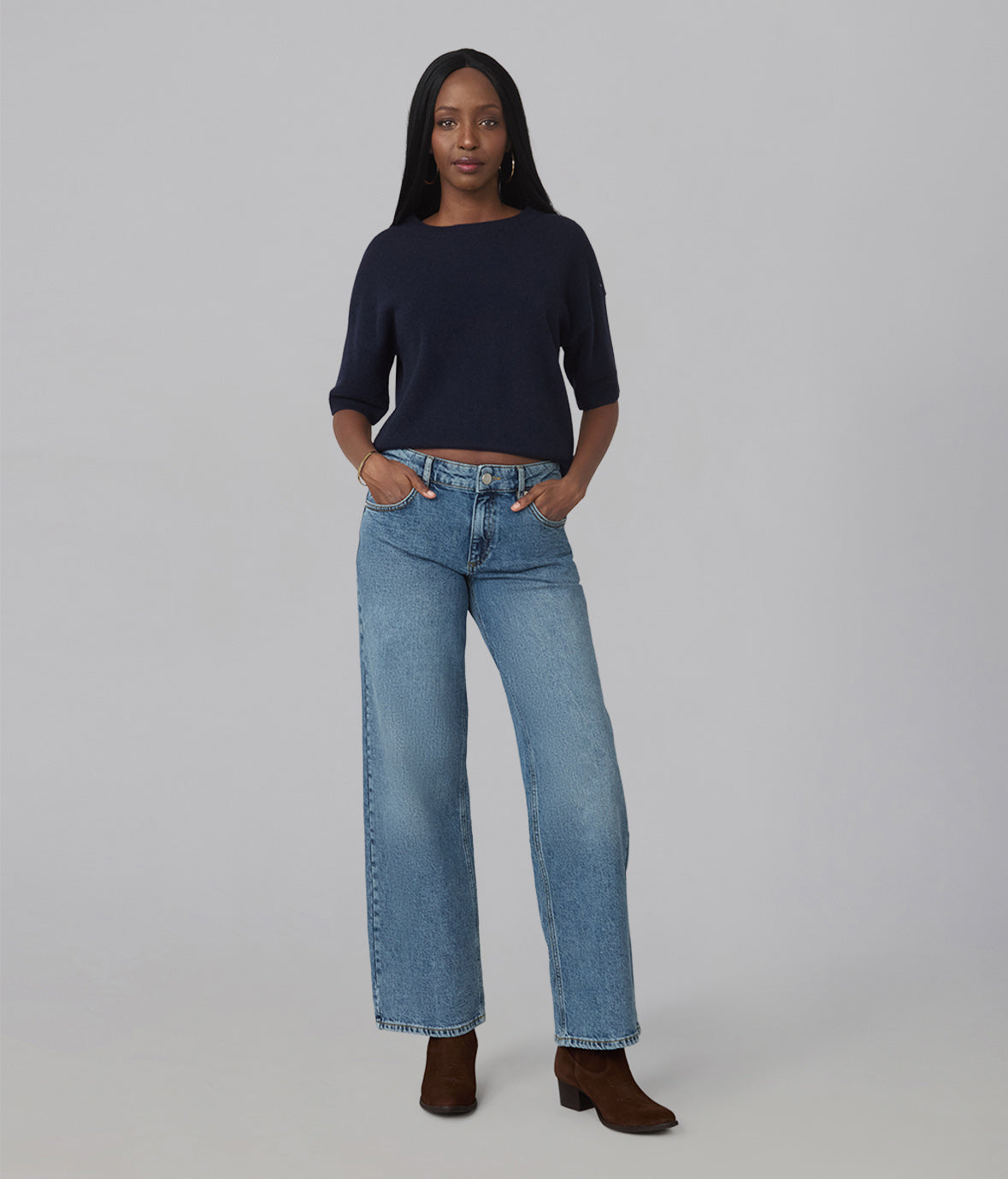 MIRO-EO Mid Rise Comfort Straight Jeans