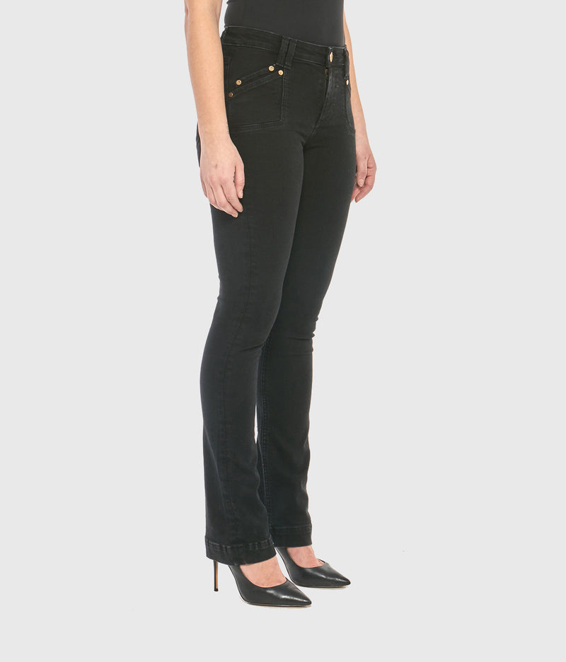 KRISTINE-RBLK Mid-Rise Straight Jeans